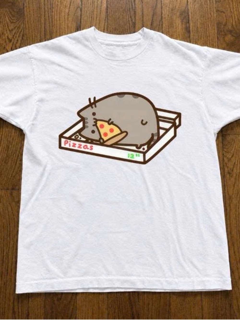 Pusheen Pizza Box Graphic T-Shirt in White